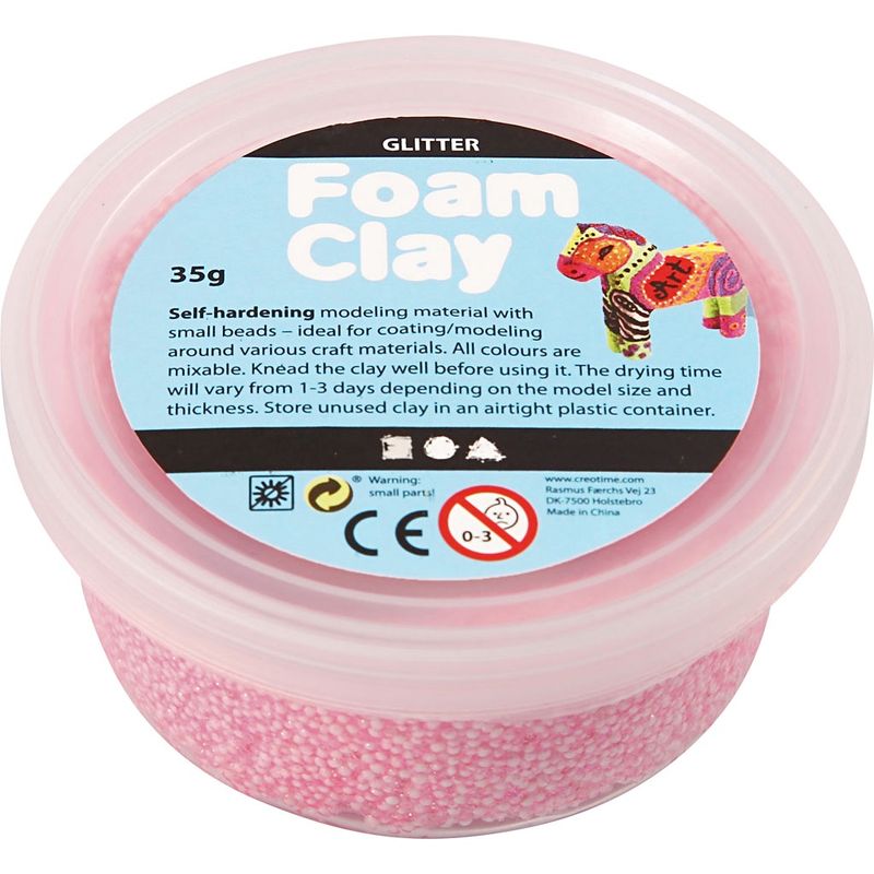 foam clay glitter lichtrood