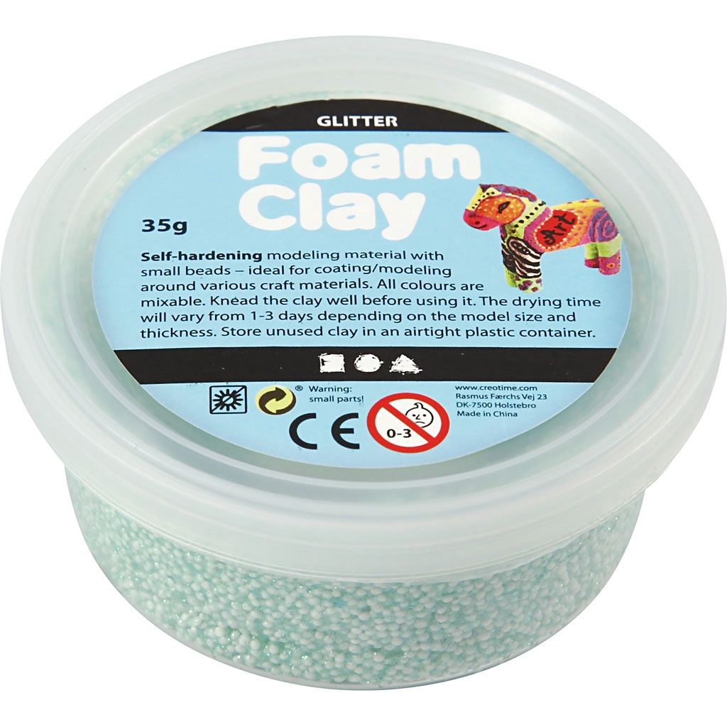Foam clay glitter licht groen