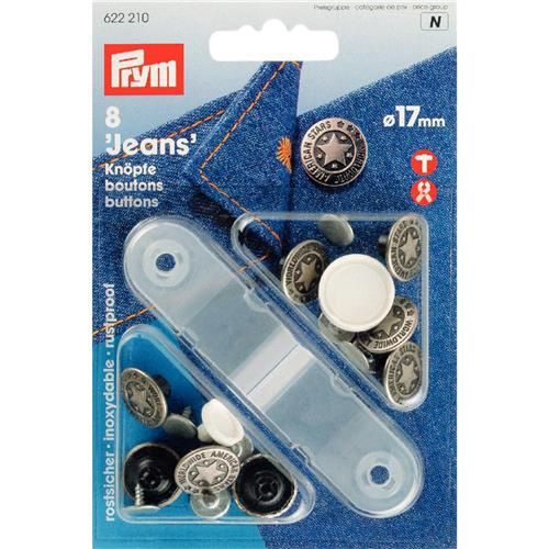Prym jeans knopen star 17mm oudzilver