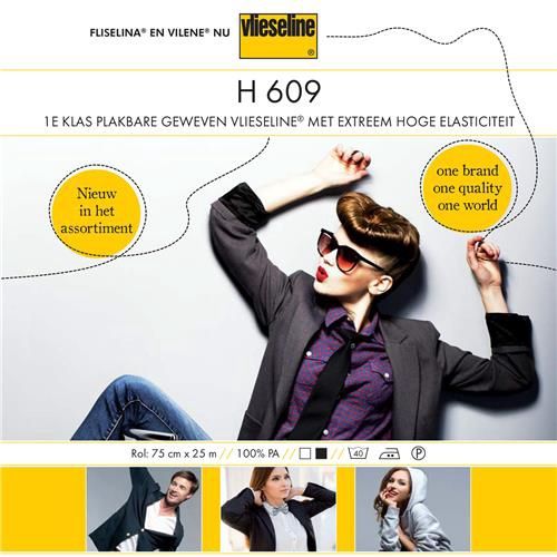 Vlieseline H609 elastisch 1mtr bij 0,75