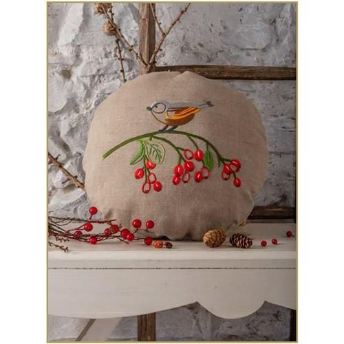 Rond kussen Vintage vogels