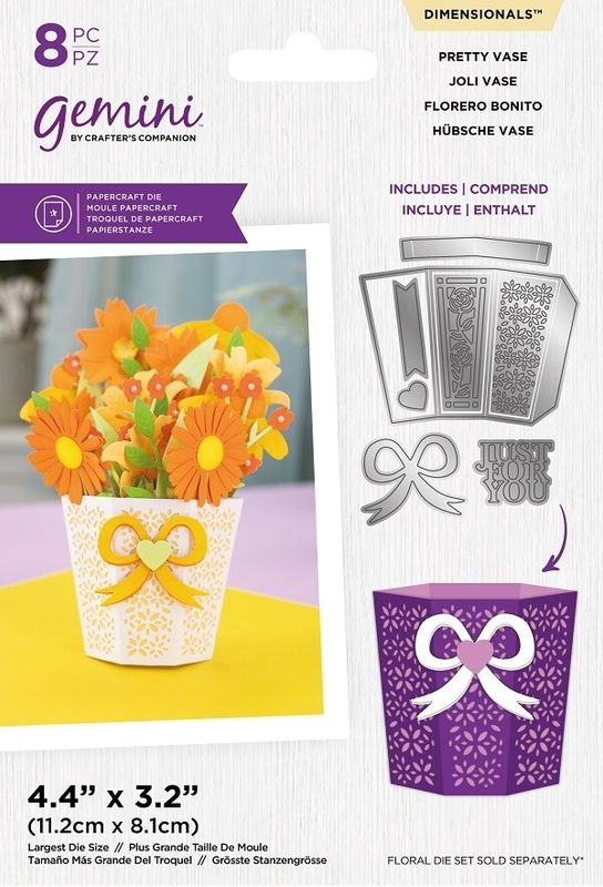 Gemini - Dimensionals - Pop-Up Vase snijmal - Pretty Vase