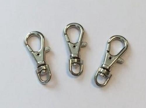 Karabiner met draaibaar oog 23mm platinum 3 ST
