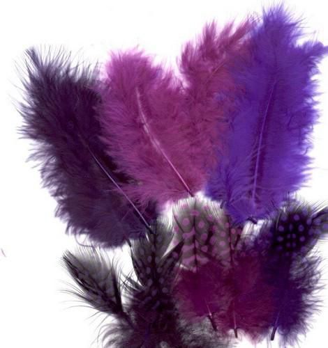 Veren marabou mix Paars  ±18st