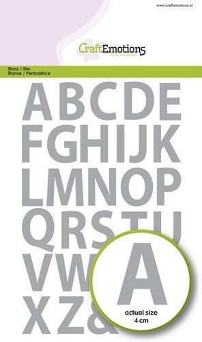 CraftEmotions Die - alfabet hoofdletters basic Card 12x20,5cm 40mm