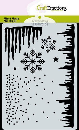 Mask stencil - IJspegels, kritallen en sneeuw A6