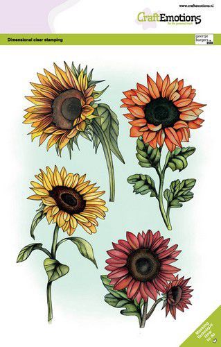 Clearstamps zonnebloemen