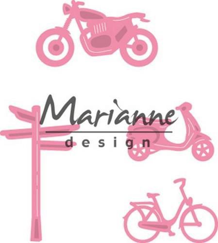 Marianne D collectable village decoration set bycicle