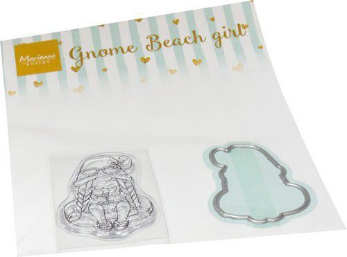 Clear Stamps &amp; dies Gnome strand meisje