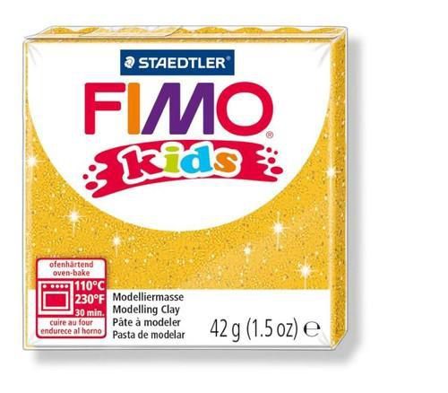 Fimo kids boetseerklei 42g glitter goud 8030-112