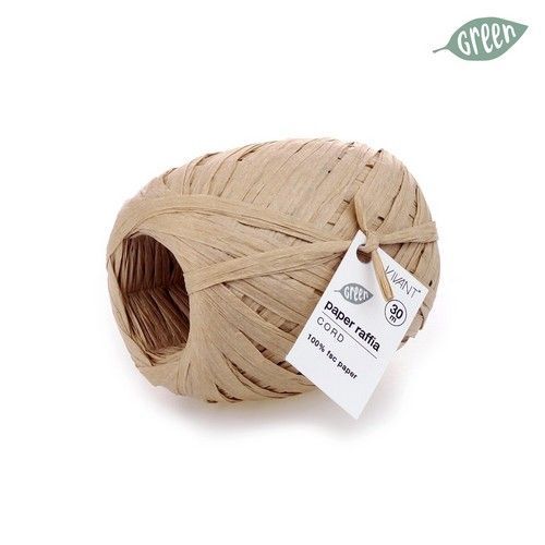 Raffia Koord Papier taupe 30m