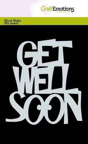 Mask stencil - Tekst GET WELL SOON A6 (EN) Carla Creaties (10-23)
