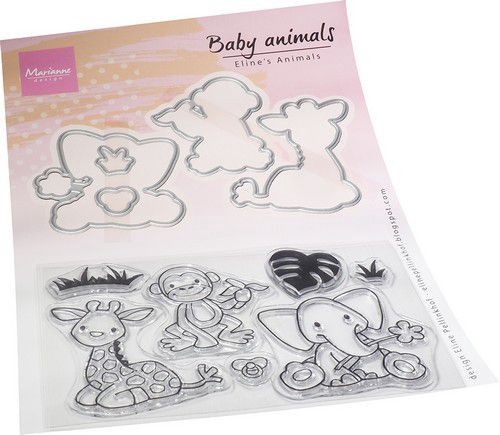 Marianne D Clear Stamp &amp; die set - Eline‘s Baby dieren