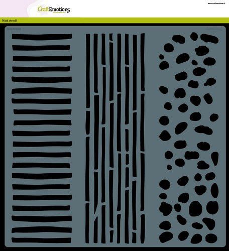 CraftEmotions Mask stencil dots, strepen en stroken 30x30cm