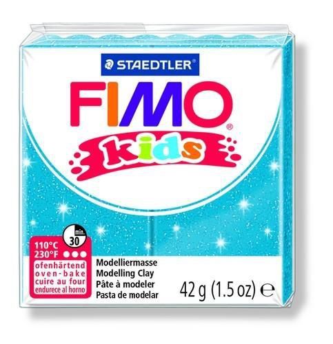 Fimo kids boetseerklei 42g glitter blauw 8030-312