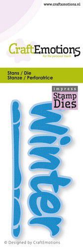 Impress stamp die Winter met sneeuw