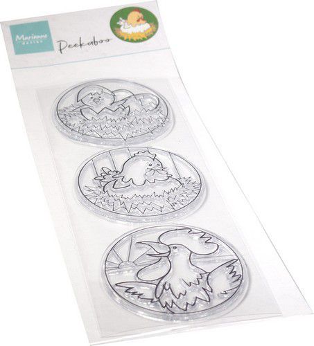 Marianne D Clear Stamp Hetty‘s Peek-a-boo Kippen familie
