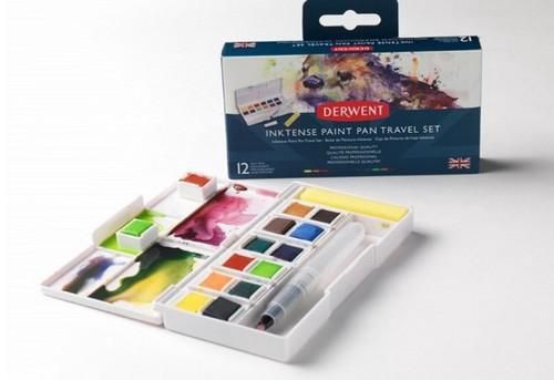 Derwent Inktense paint pan travel set 12