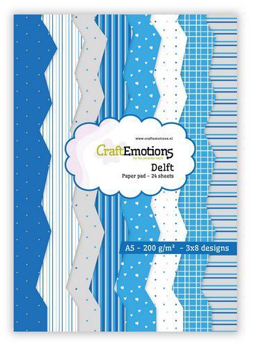 CraftEmotions Paper pad Delft - blauw