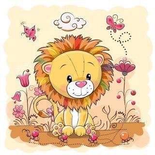 Crystal art kit kinder frame - Lion meadow
