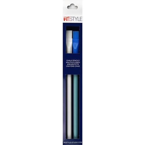 Krijtpotloden wit/blauw