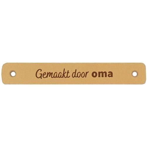 Leren label &quot;gemaakt door oma&quot;