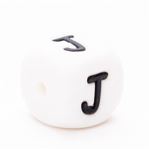 Siliconen letterkralen 12 mm  J