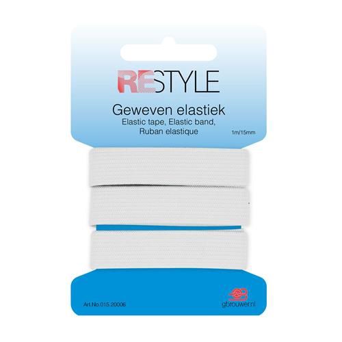Geweven elastiek 15mmx1 wit