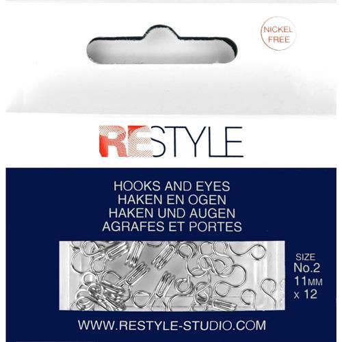 Haken en ogen nr. 2 zilver.