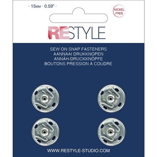 Aannaaidrukknopen 15 mm zilver nikkelvrij