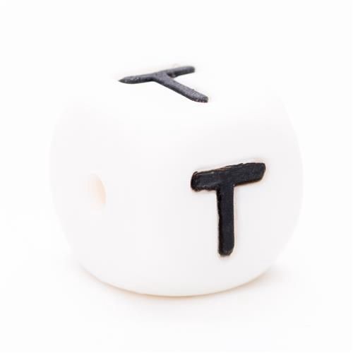Siliconen letterkralen 12 mm  T
