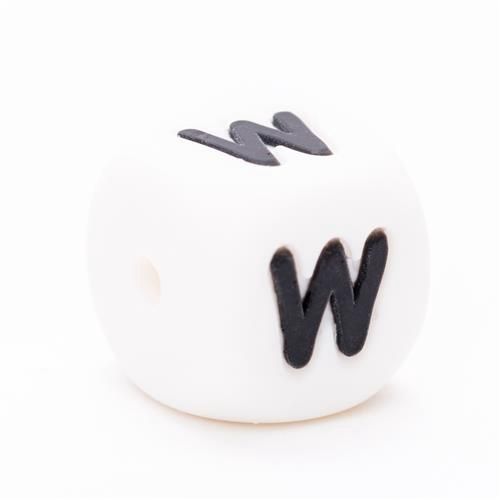 Siliconen letterkralen 12 mm  W