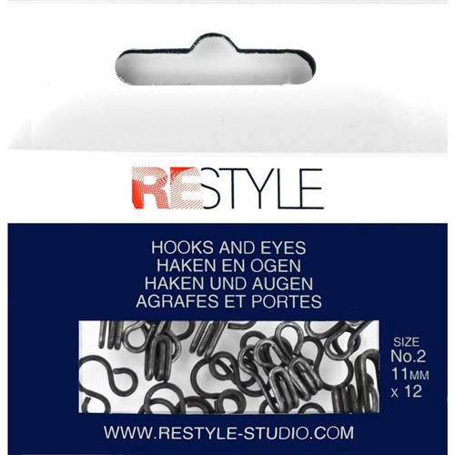 Haken en ogen nr. 2 zwart
