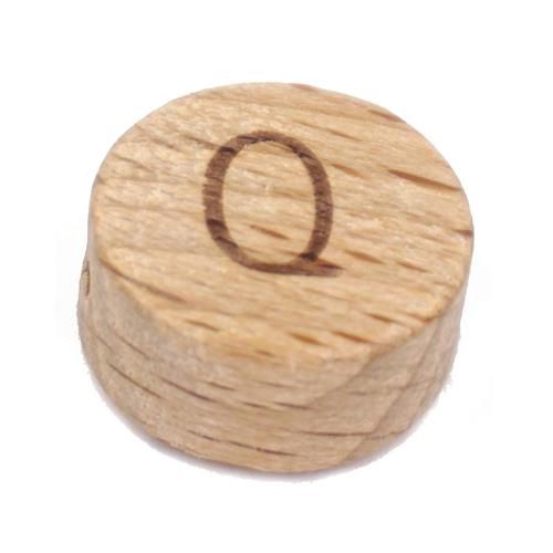 Houten letterkralen Q