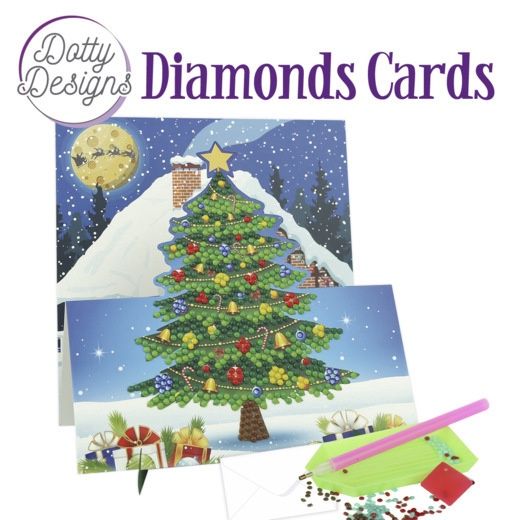 Diamond Cards Easel Card  -    Decorated Christmas Tree
