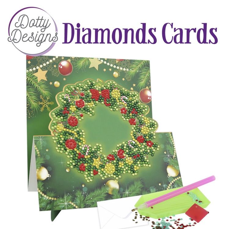Diamond Cards Easel Card  -  Christmas Wreath