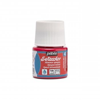 Textielverf Setacolor glinsterend ondoorzichtig passion red 45ml