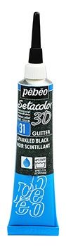 Setacolor 3D sparkled black 20ml glitter