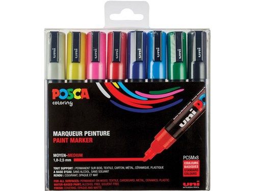 Posca set 8 stuks PC5M