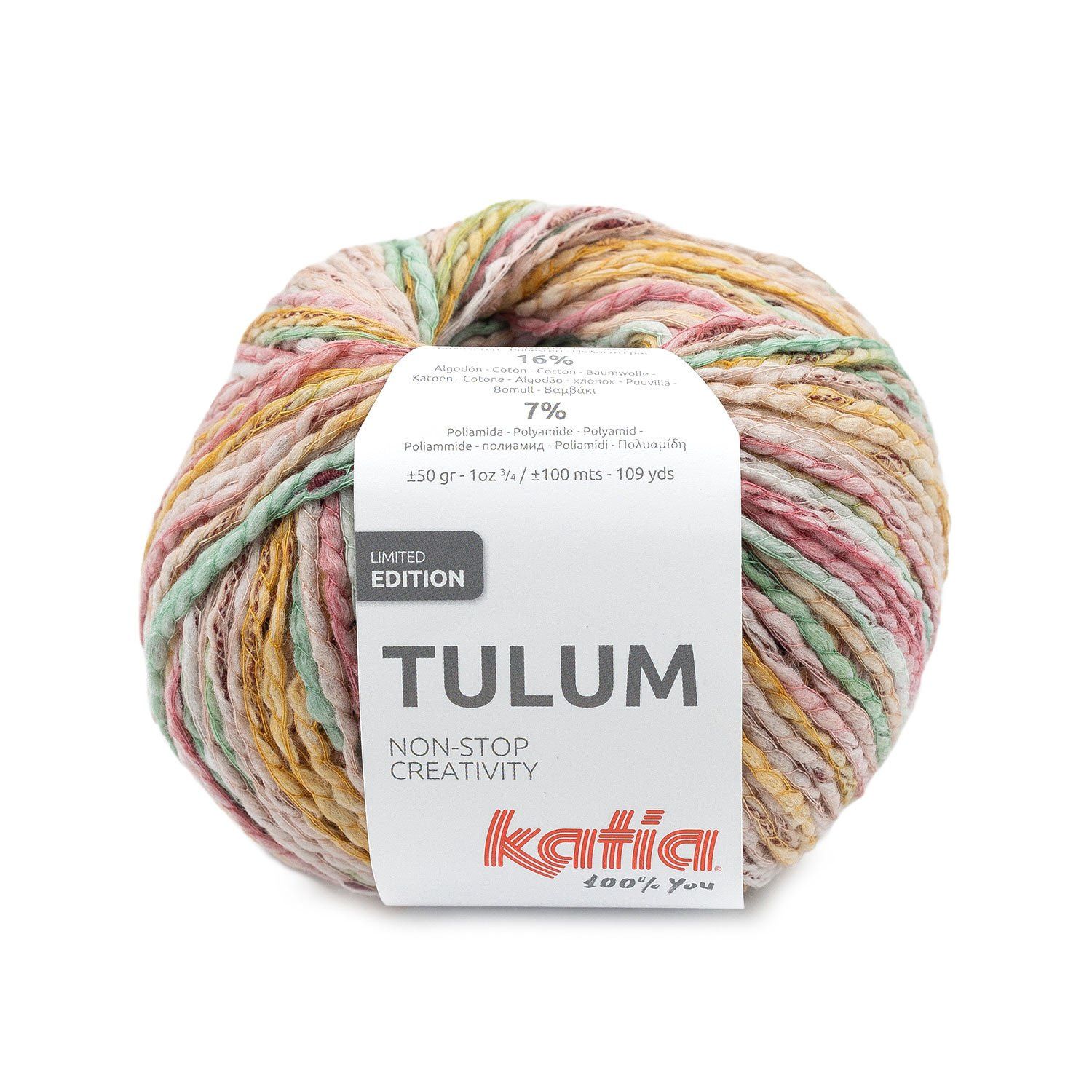 Tulum - Kauwgom roze-Groen-Camel 100