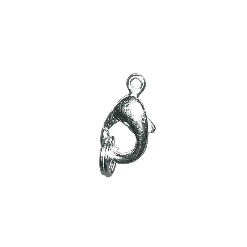 Karabijn-sluiting met ring zilver