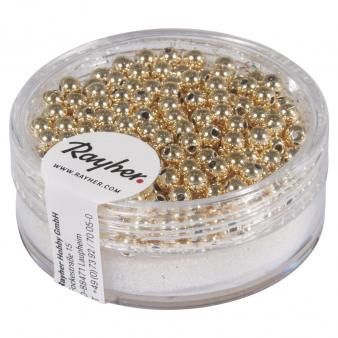 Ronde kralen plastic 3mm goud
