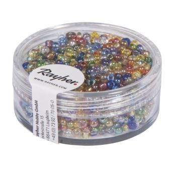 Borduurkralen 2mm transp lustre assorti