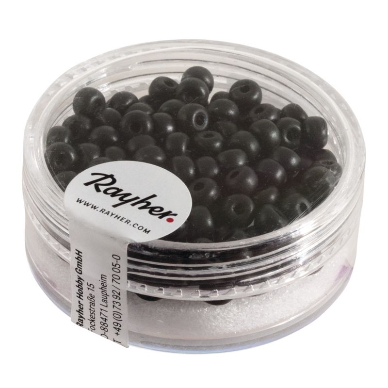 Silk-bead glas rocailles 4mm zwart
