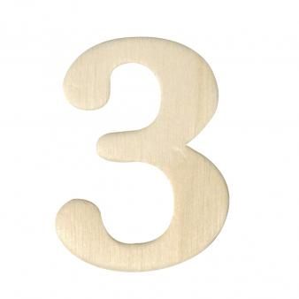Houten cijfers 4cm  nr3