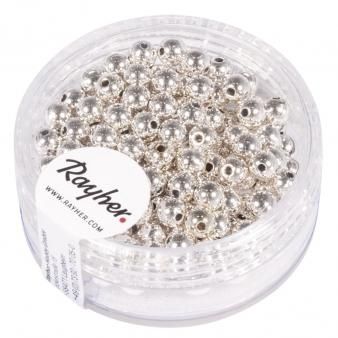 ronde kralen van plastic 4mm zilver