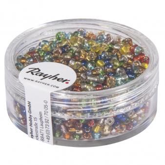 Borduurkralen 2mm met zilverkern assorti