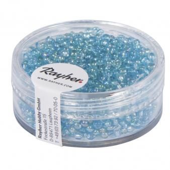 Borduurkralen, 2 mm ø, transp. lustre diepblauw