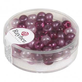 Rocailles mix met groot gat, 5,5mm ø lila