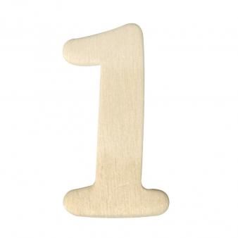 Houten cijfers 4cm  nr1